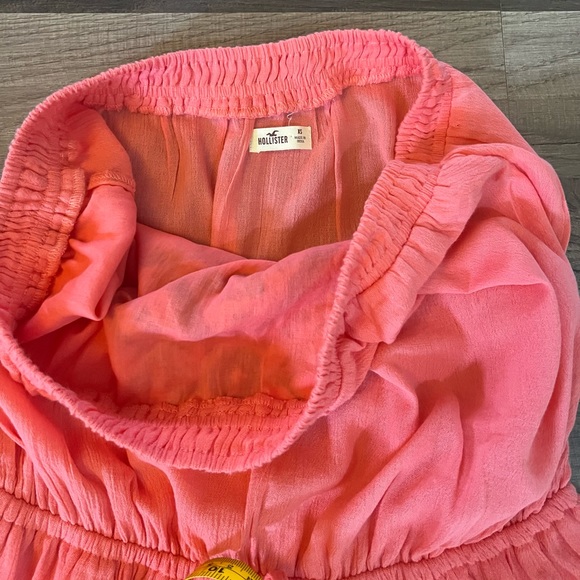 Hollister Strapless Embroidered Romper Coral SZ X Small - Picture 11 of 13